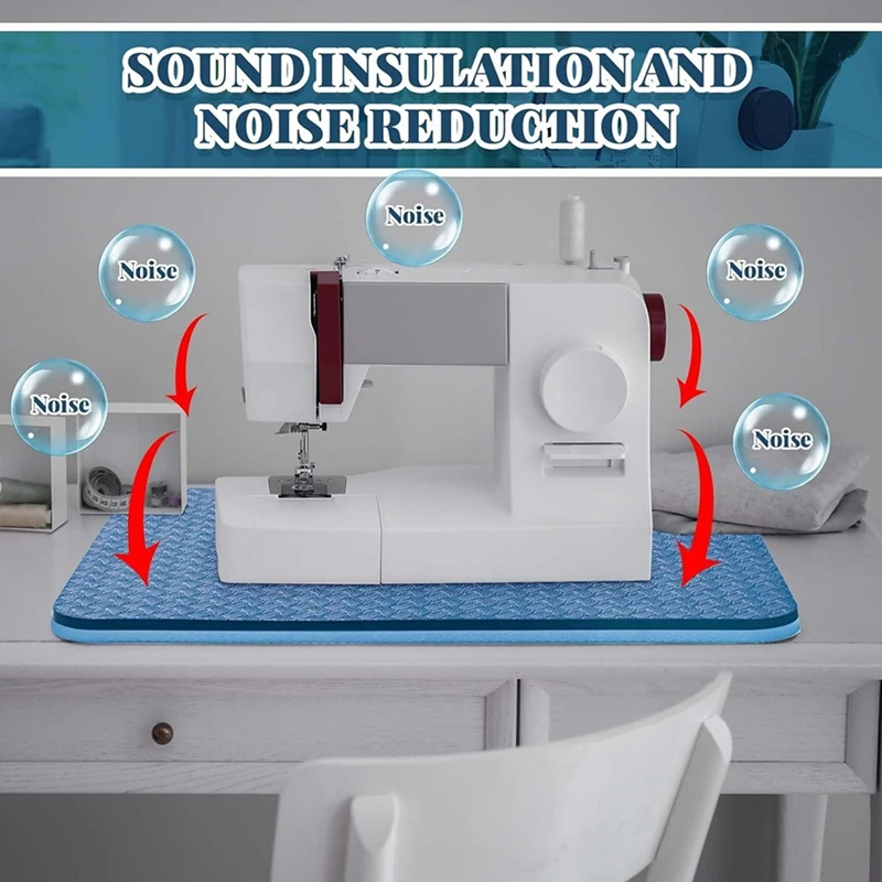 AS60-4Pcs Sewing Machine Muffling Mat Pedal Mat Sewing Machine Reduce Vibrations Noise No Slip Blue