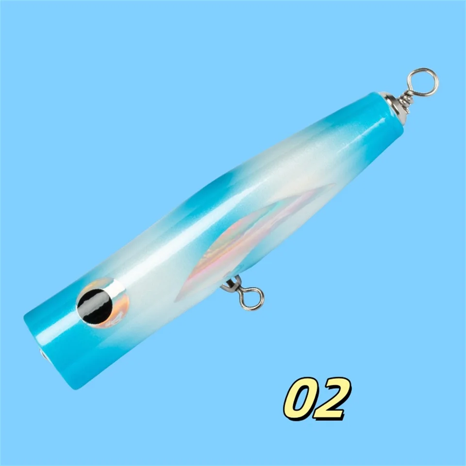 Popper Bait - Leurre de pêche en eau salée - Léger avec boule en acier - Forte réflexion - Crochet renforcé 4 fois - 165 mm - Dos bleu Popper Bait - Leurre de pêche en eau salée - Léger avec boule en acier - Forte réflexion - Crochet renforcé 4 fois - 165 mm - Dos bleu
