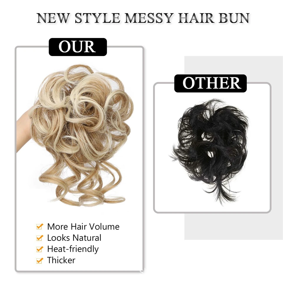 Synthetic Hair Bun Chignon for Women Black Brown