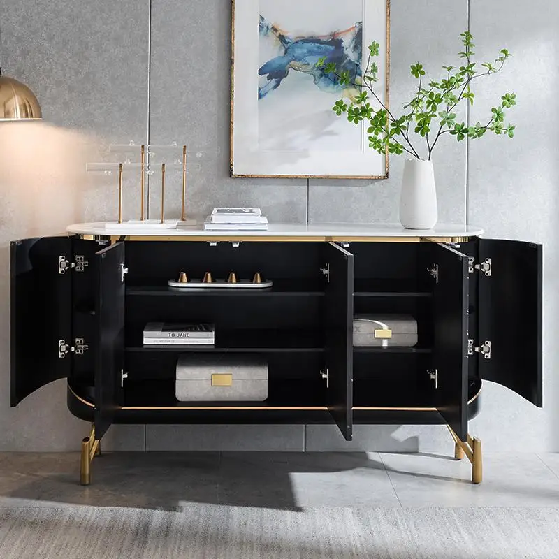 Light Luxury Solid Wood Dining Side Cabinet American Living Room Porch Cabinet Bedroom Simple Modern High-End Sideboard