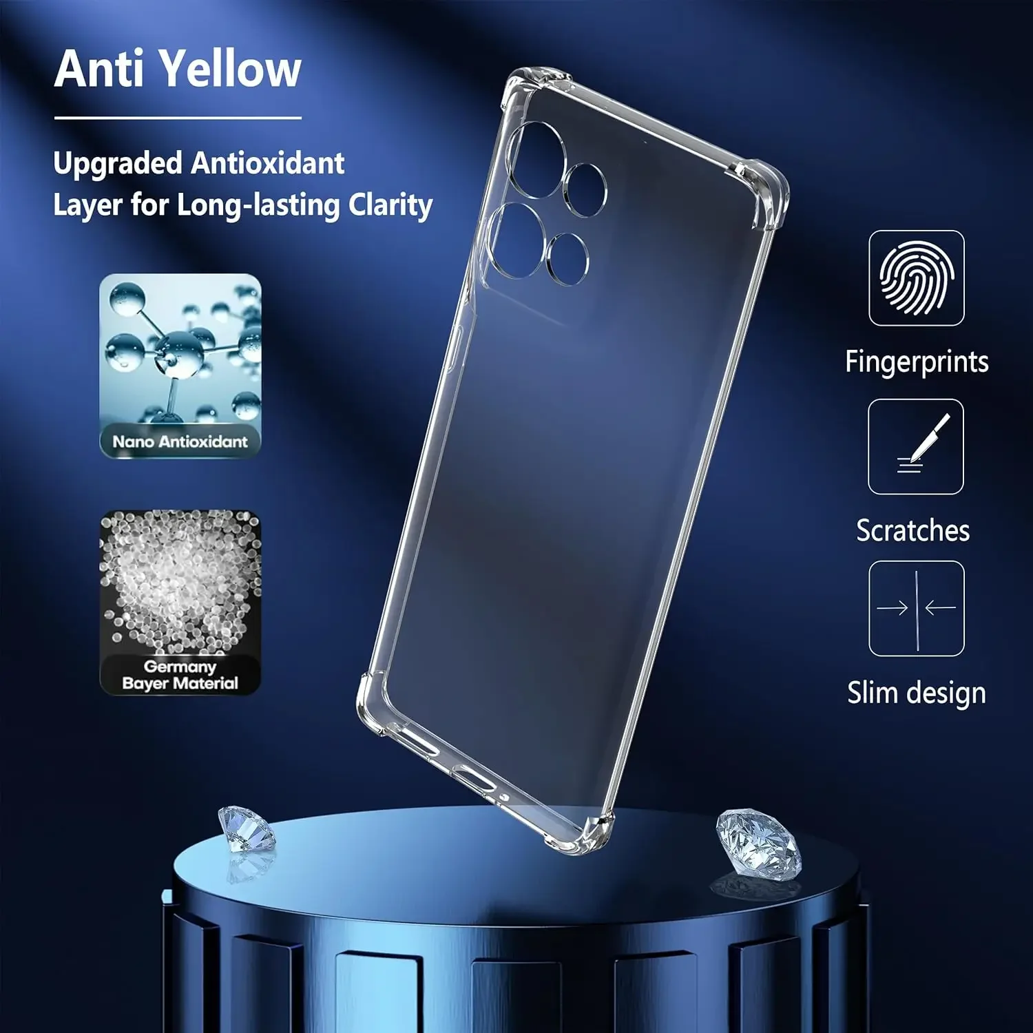 Shockproof Transparent TPU Protective Phone Case