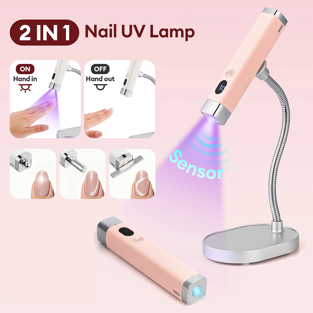 휴대용 충전식 UV LED 네일 드라이어 램프 (3개 자석 포함) 핸드헬드 데스..