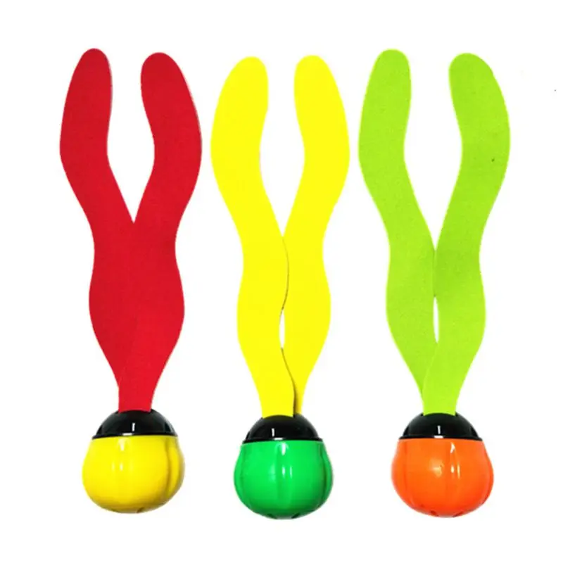 Children Bathing Toys Pool Diving Toys 3Pcs Diving Seaweed Shape Swimming Pool Toy Colorful Sinking Underwater Fun Toys Kids Dive Training and Retrieve