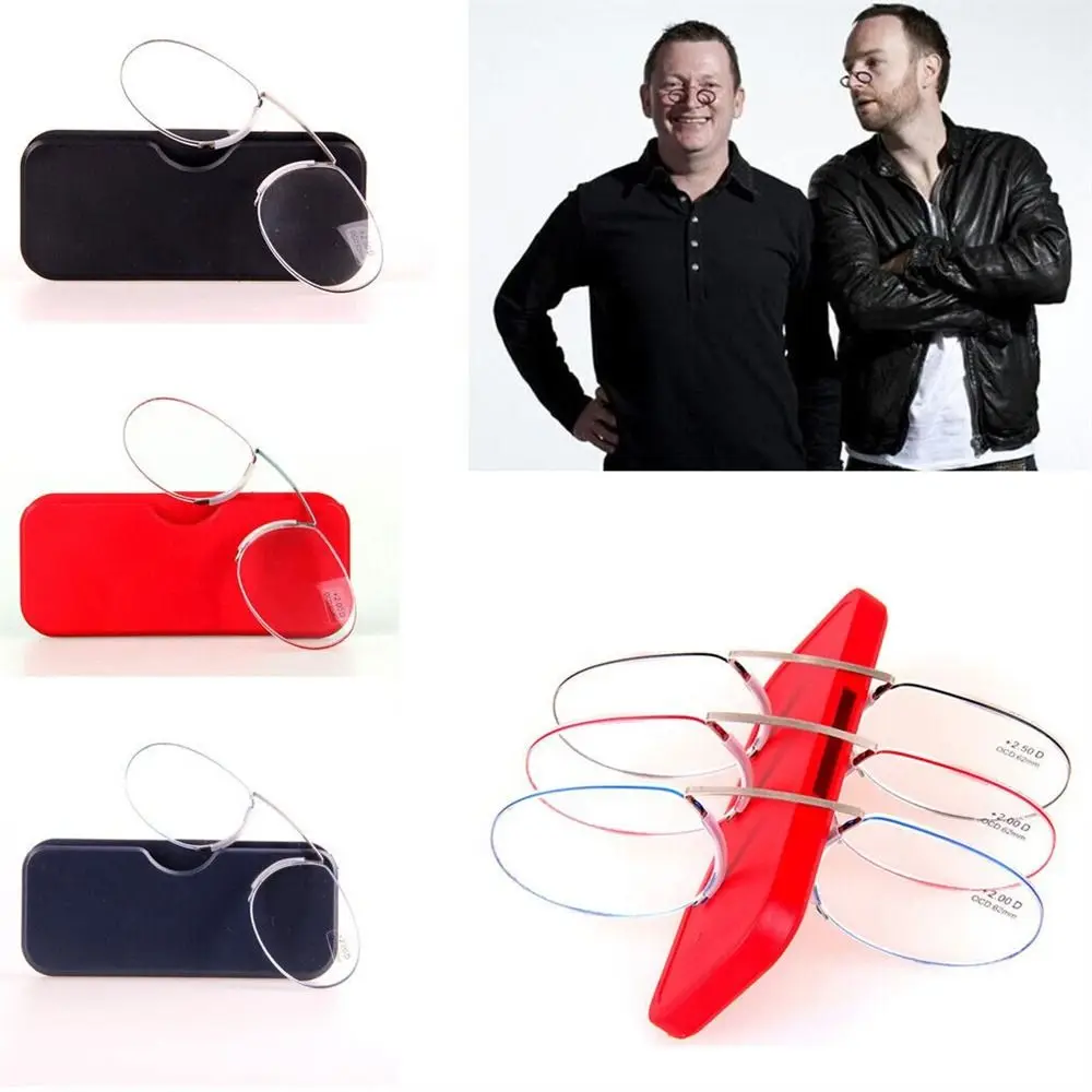 Rimless Nose Clip On Reading Glasses Mini Portable Legless Lazy Glasses Men Women Presbyopic Magnifying +1.0-+3.5 reading glasses