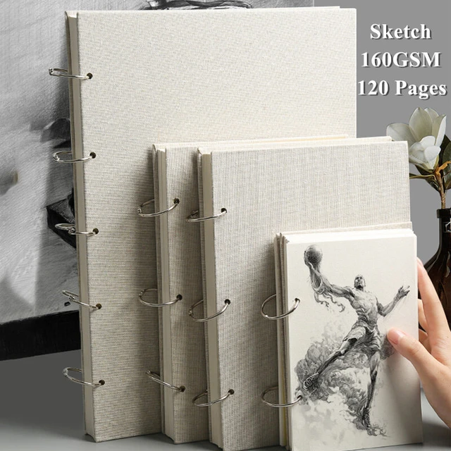 160GSM Thick Sketchbook 60 Sheets Loose-Leaf Painting Art Book Detachable  Watercolor no Bleeding Drawing Supplies Stationery