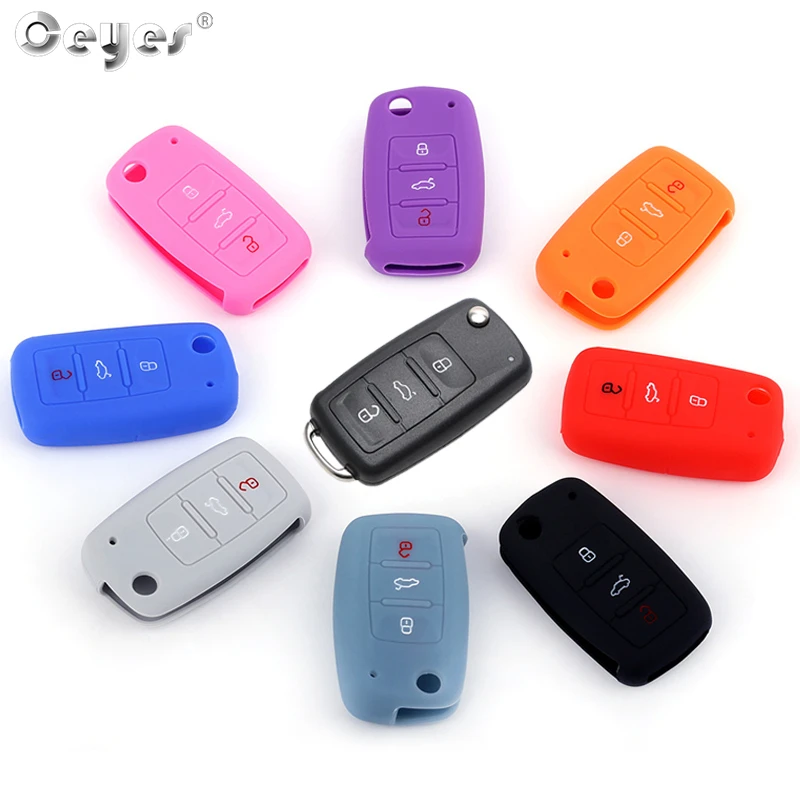 Silicone car key cover case for Volkswagen VW Golf Bora Jetta Polo Passat Skoda Superb Octavia Fabia SEAT Ibiza Leon key case key case cover
