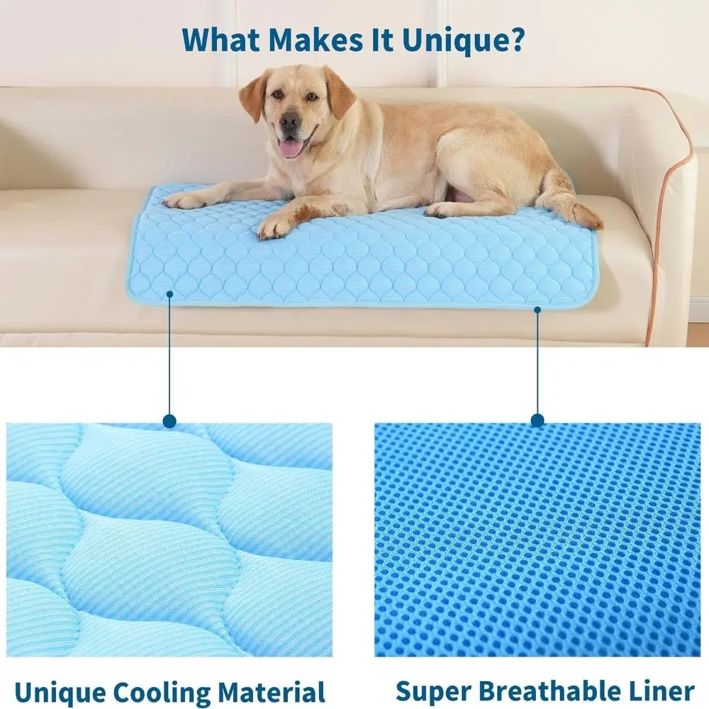 Pet Cooling Mat For Dogs Ice Silk Breathable Washable Dog Bed_voghion.com