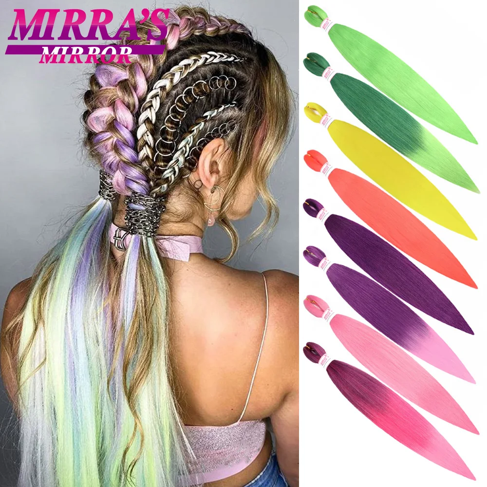 28 Inch Synthetic Braiding Hair Pre Stretched Ombre Jumbo Braids Hair Extension For Women DIY Cosplay Braid Yellow Red Pink
