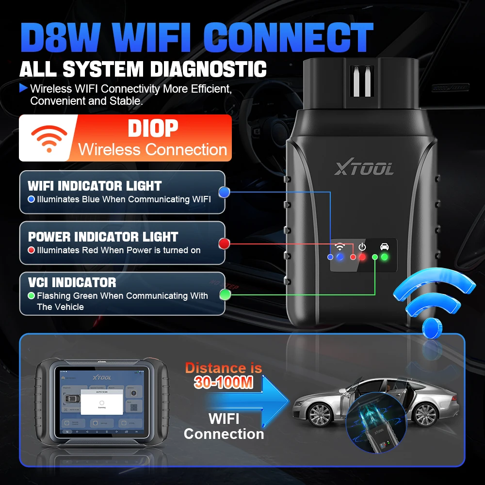 XTOOL D8W WIFI OBD2 Tarayıcı Araç Teşhis Aracı Ile ECU Kodlama.