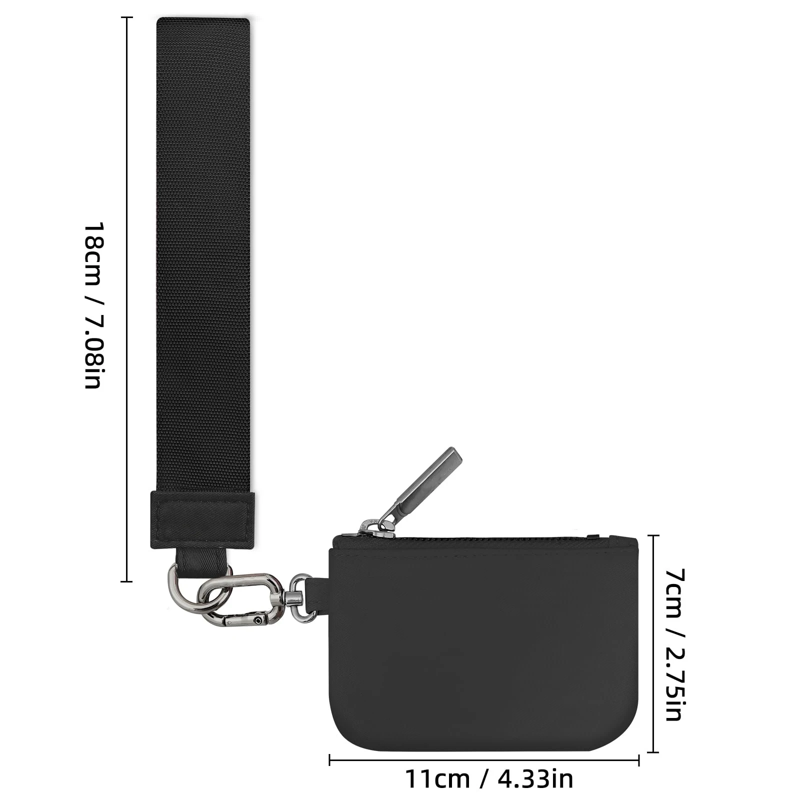 Keychain Wallet - Mini Zip Around Wristlet Wallets with Detachable Dual Pouch - Ideal Portable Coin Purse for Women and Men 2