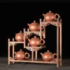 Chinese Kung Fu tea pot Crafts Display Holder Shelves Teapot Tea Set Wood carving Display Stand Decoration Home Tea Accessories 2