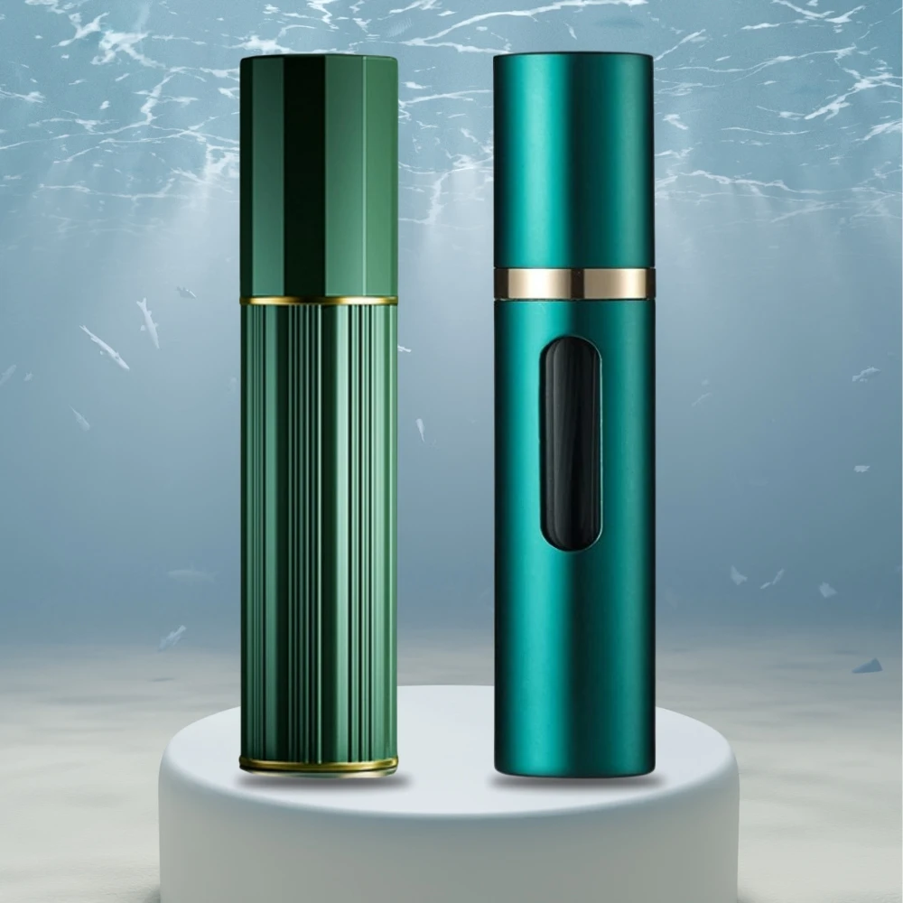 TonkinTen 향수 무화기, 리필 가능한 미니 바닥 충전, 빈 알루미늄 시각화 창, 향수병 2 개 팩, 5ml