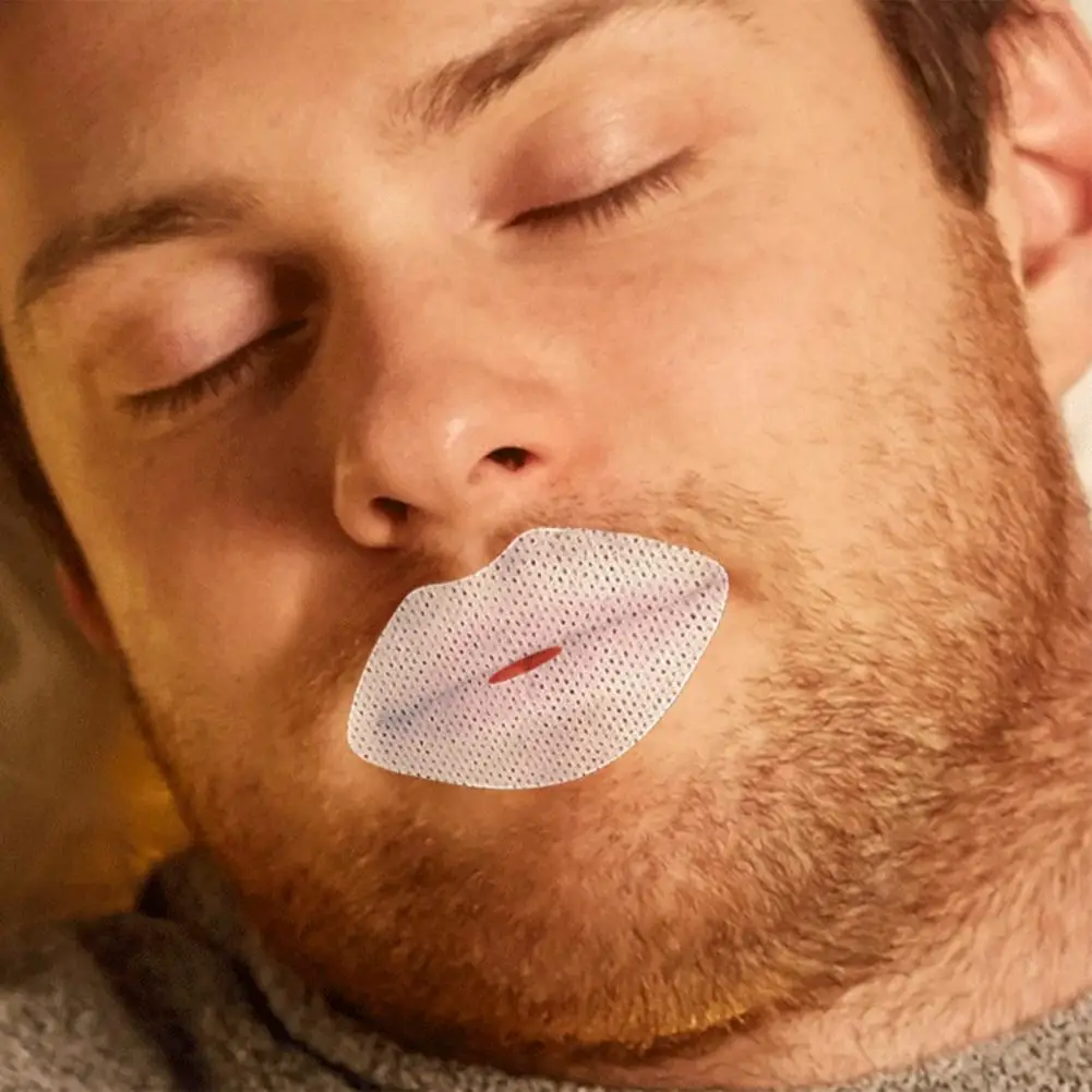 60Pcs Lip-Shaped Closed Mouth Stickers Gentle Transparent Tape Strips Adult Children Night Anti-Open Mouth Physical Seal S