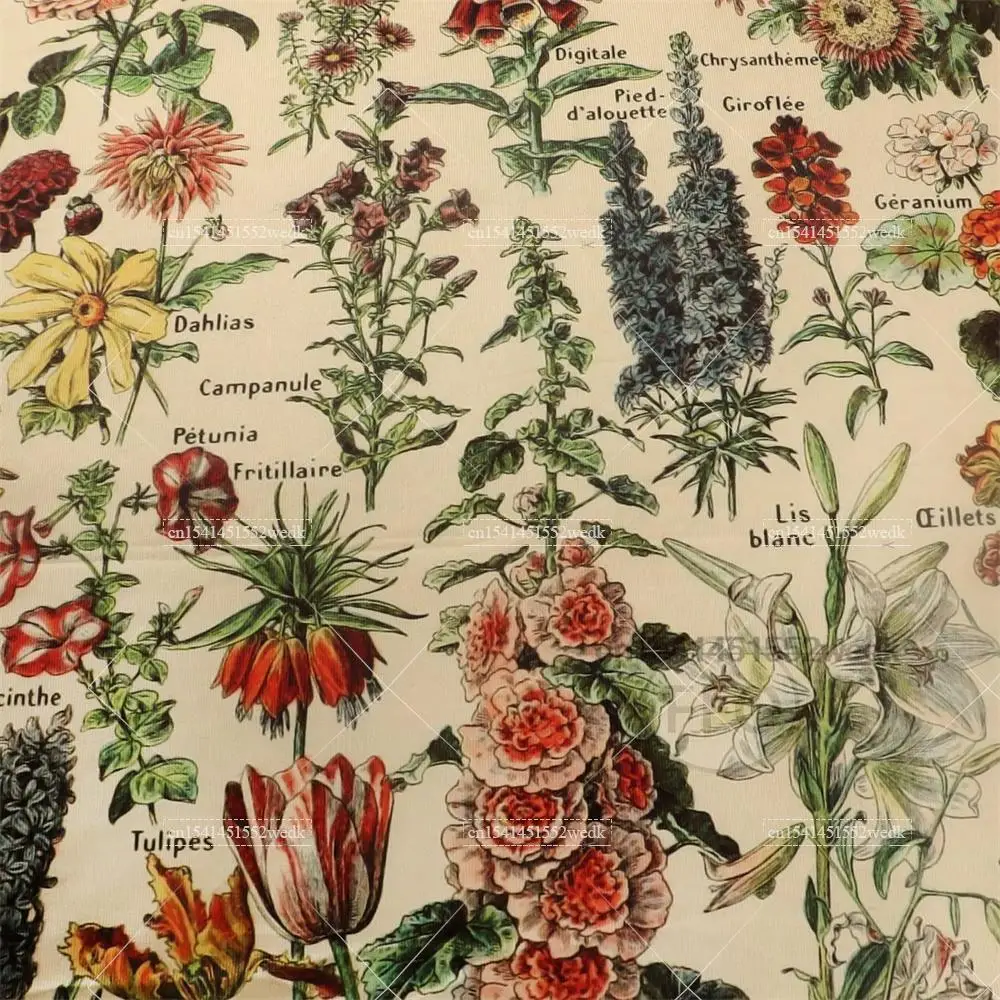 Vintage Botanical Tapestry Wildflower Reference Chart Tapestrys Aesthetic Wall Art Illustration Paintings Home Decoration