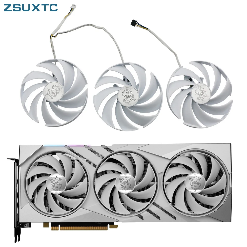 Originale 95Mm Rtx4070 Rtx4060Ti Pld10010B12Hh Per Msi Geforce Rtx 4060Ti 4070Gaming Slim White Scheda Grafica Ventola Di Raffreddamento