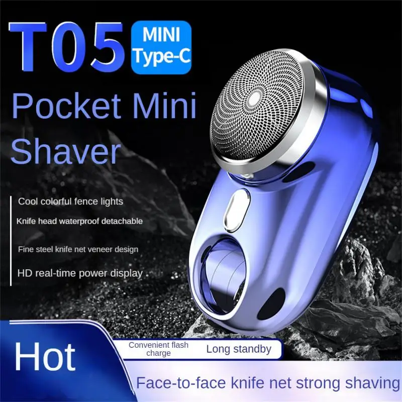 

Mini Electric Shaver With Atmosphere Lamp LED Display For Men Portable Travel Painless Cordless Face Beard Knives Razor Trimmer