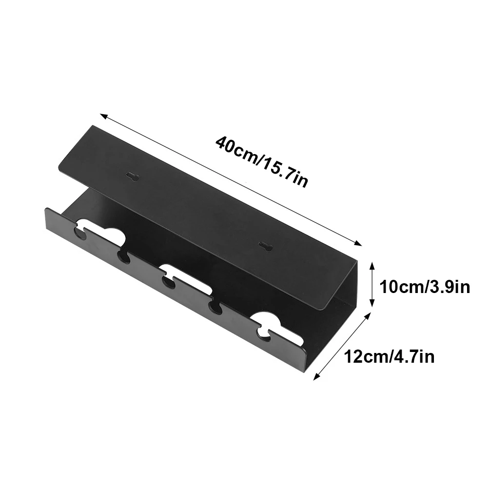 2Pcs Under Desk Cable Management Tray Self Adhesive Cord Organizer No Punching Wire Management Rack for Power Strip Adapter