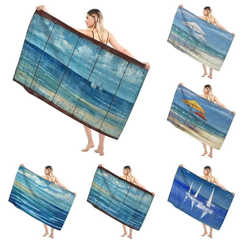 

Мягкое банное полотенце в гавайском стиле для взрослых, Большое пляжное полотенце для сауны, современное полотенце для фитнеса, быстросохнущее для отеля и женского душа