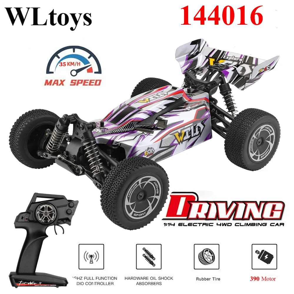 Новинка WLtoys 144016 2,4G Радиоуправляемая машина 35 км/ч 390 мотор полноприводный высокоскоростной внедорожник Дрифт радиоуправляемые игрушки для детей и взрослых подарок
