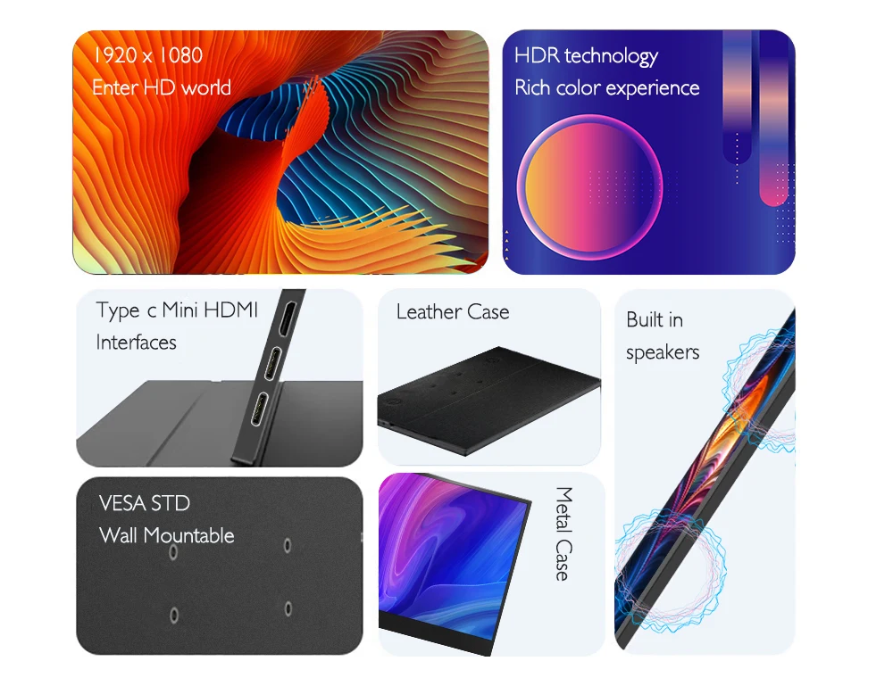 OUTMIX ġ ũ ޴  ӿ C Ÿ HDMI ġ , PS4 5 ġ ٵ Ʈ ̴ PC Ϳ, 15.6 ġ