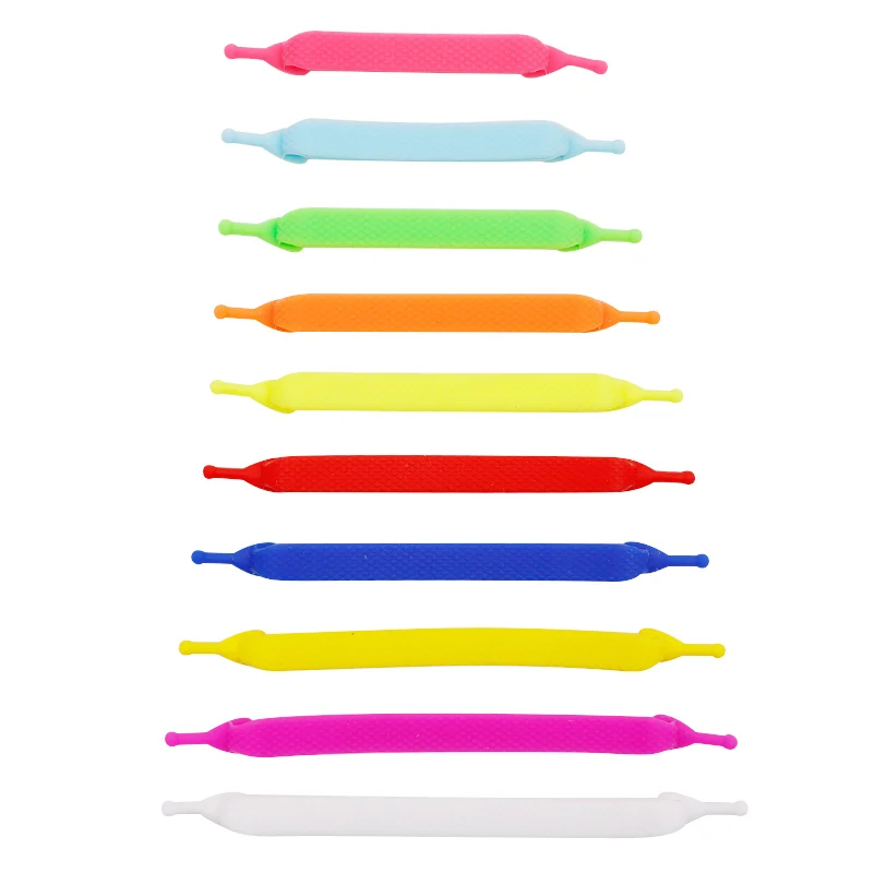 Weiou Lace 20 Pcs/Pair For 10 Holes Casual Canvas Boots Loafer Shoe String Lazier Silicone Convenient Rope Replacement Colorfule