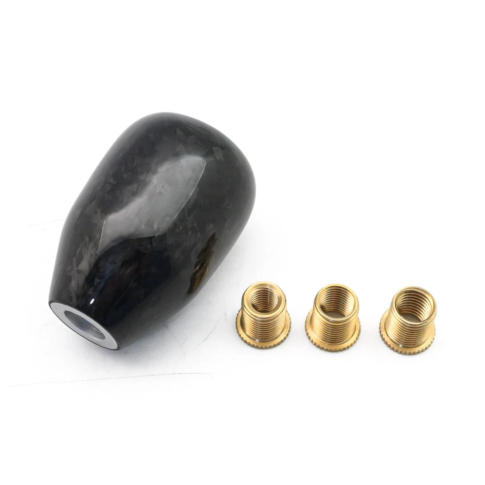 

Real Carbon Fiber Gear Shift knob Manual Transmission Shifter Lever Round Ball Shape Handle Cover With Adapter
