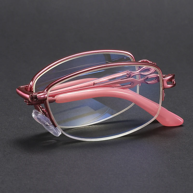 Kann Blume Neue Folding Lesebrille Für Frauen Rosa Farbe Brillen Rahmen Weibliche Blau Licht Blockieren gläser Mit Fall – Detail 2