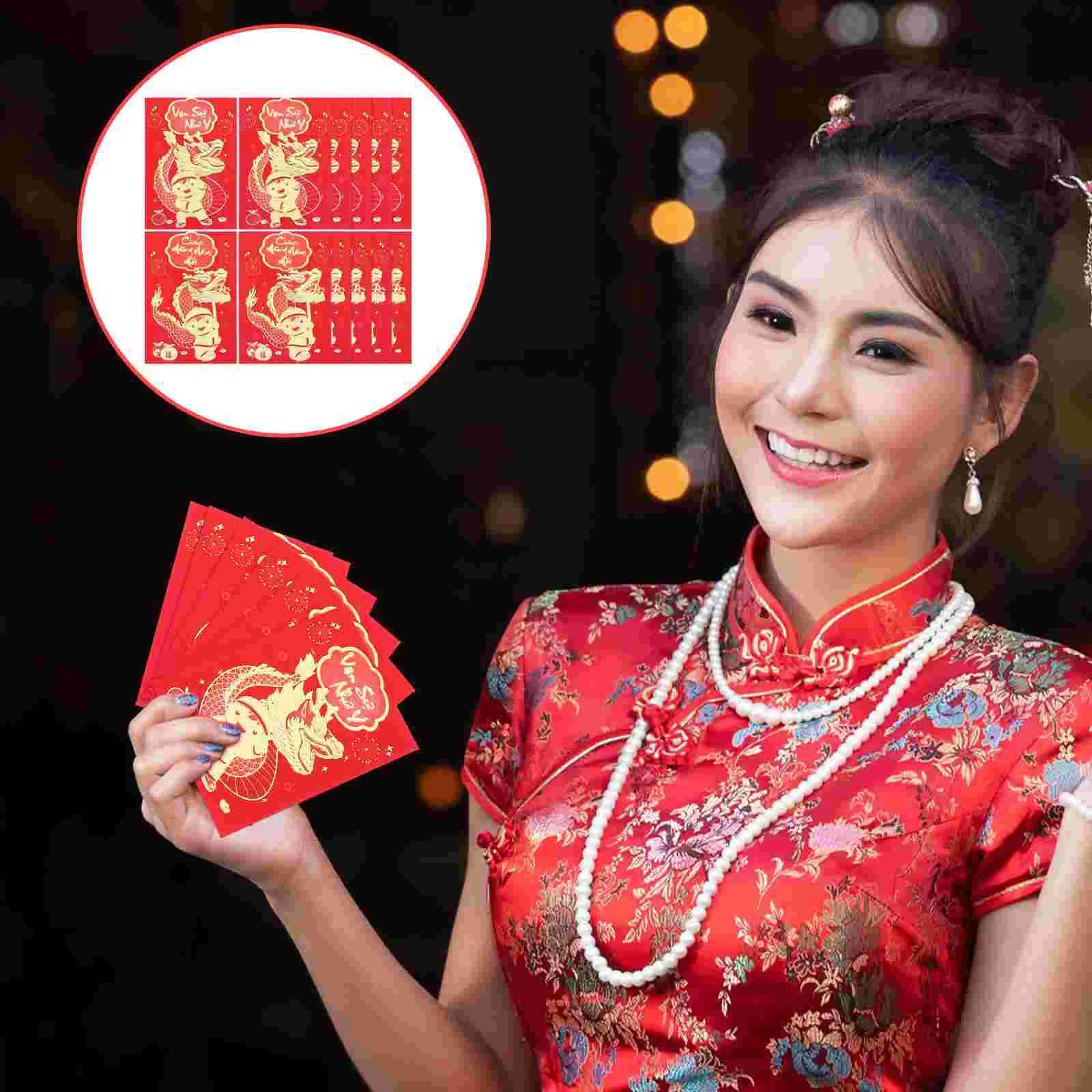 Money Red Pockets Chinese Lucky Money Envelopes Year Red Envelopes Cash Envelopes Money Bags Random Style