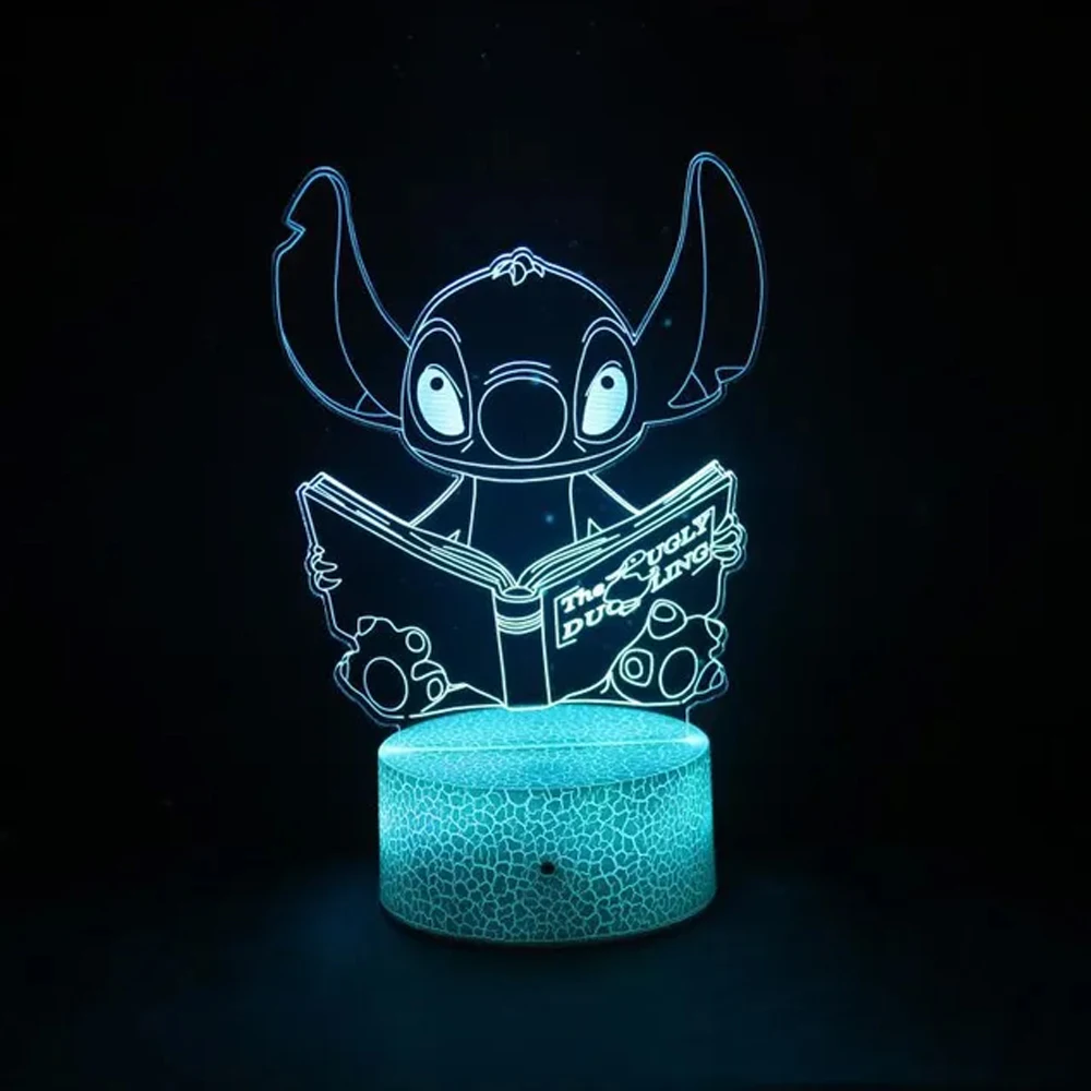 Stitch Lamp 16Colors 3D Night Light with Remote Control Room Decor Valentine's Day Anniversary Birthday Present Christmas Gifts 6