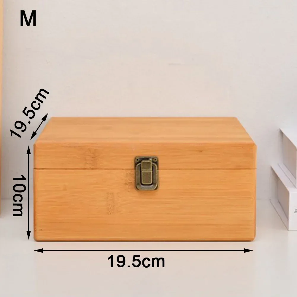 1 Pcs  S / M / L Wooden Jewelry Storage Box Pine Rectangular Flip Solid Wood Gift Box Handmade Craft Case Home Storage Tools 2