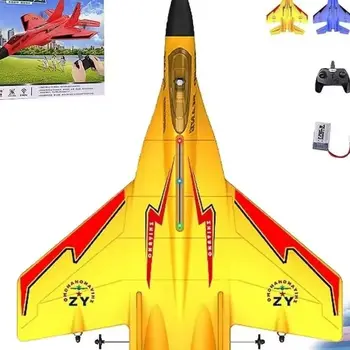 ZY-530 2.4ghz Rc Remote Control Fighter Plane Electric Foam Remote Control Fighter Jet With Colorful Lights USB Charging 1