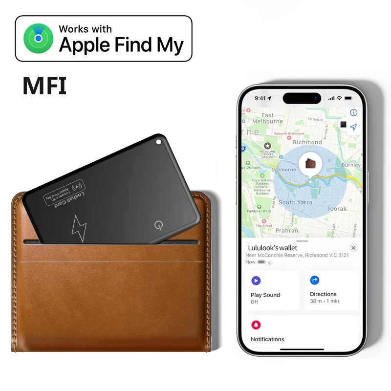 Wallet tracker Card for Apple iOS system Find My APP Wireless Rechargeable Item Card FinderAnti-Lost Smart Bluetooth gps tracker bluetooth tracker bluetooth gps tracker wallet tracker