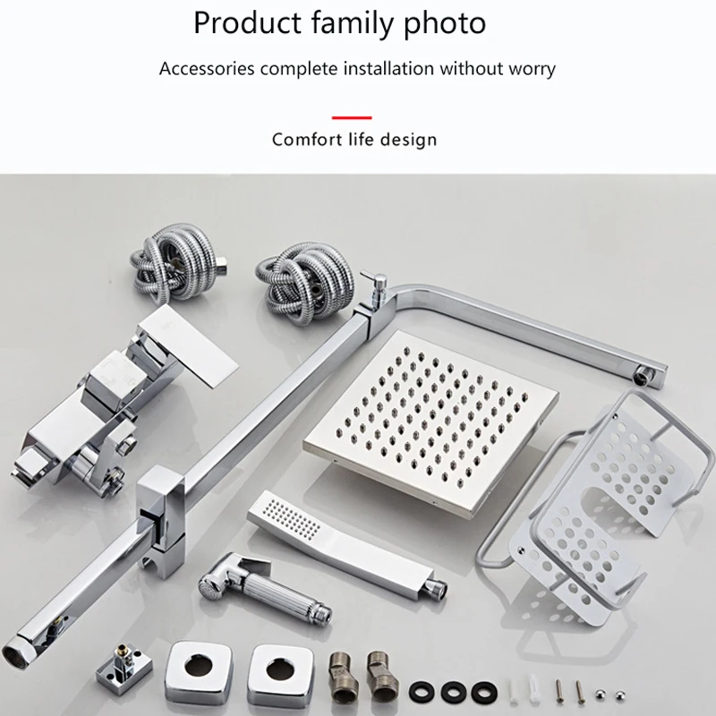 Hot Cold Bathroom Showers Faucet Mixer Crane Bathtub Bath Faucet Column Shower Panels Bidet Chrome Plated shower head,shower set