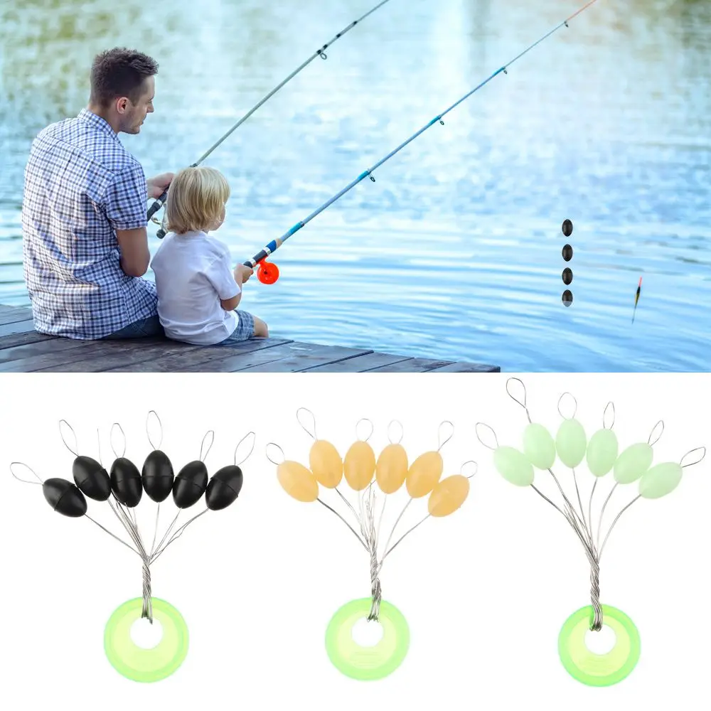 60pcs(10 Groups) Rubber Float Catfish Flotador Vislijn 6-20# Carp Line Stopper Luminous Space Beans Fishing Accessories