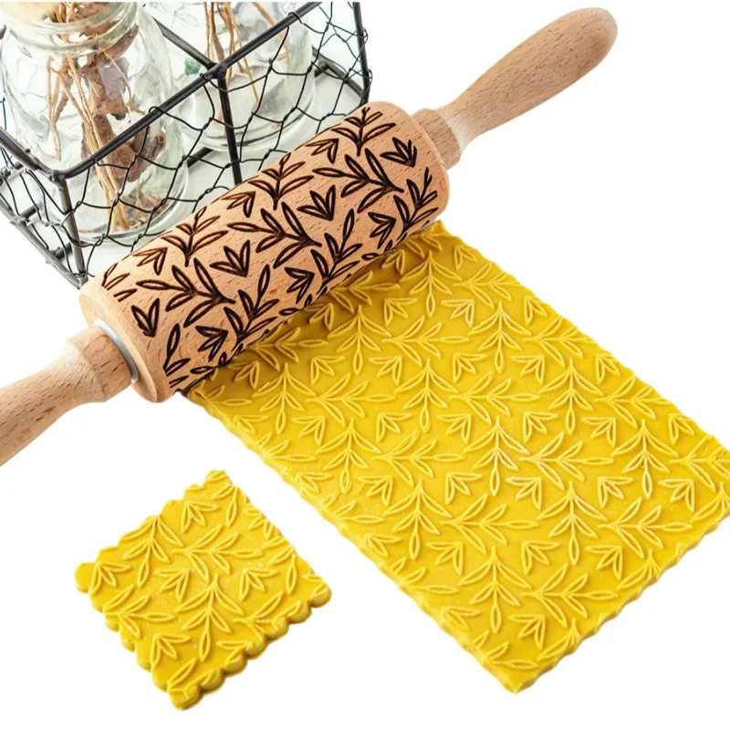 Beech Wood Rolling Pin for Baking Cookies and Fondant