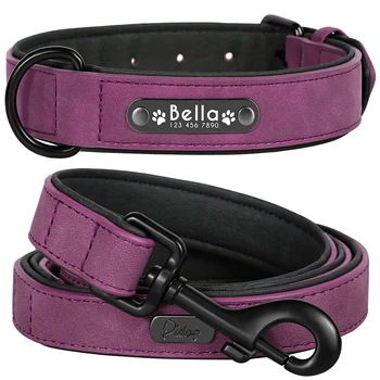 Custom Leather Dog Collar & Leash Set 7