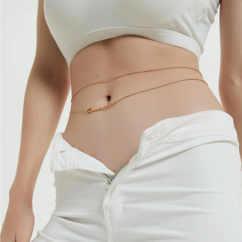

Customized Name Waist Chain, Personalized And Fashionable Stainless Steel Metal Waist Chain, Women's Style, Jewelry Gift.