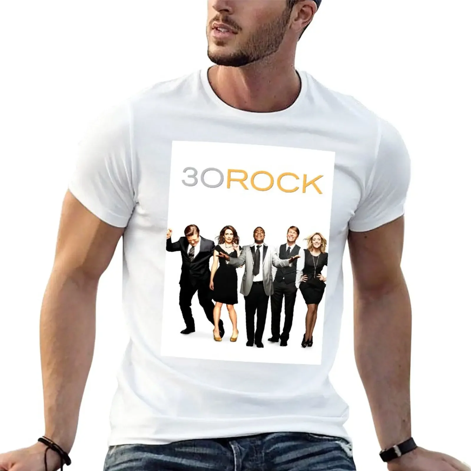 

30 Rock - Rockefeller Plaza T-Shirt vintage Short sleeve tee mens graphic t-shirts hip hop