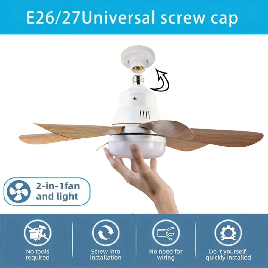 ventilador de techo con luz led soffitto con luce room cooler e27 socket fan led chambre deco ceiling fan with light bombilla 4