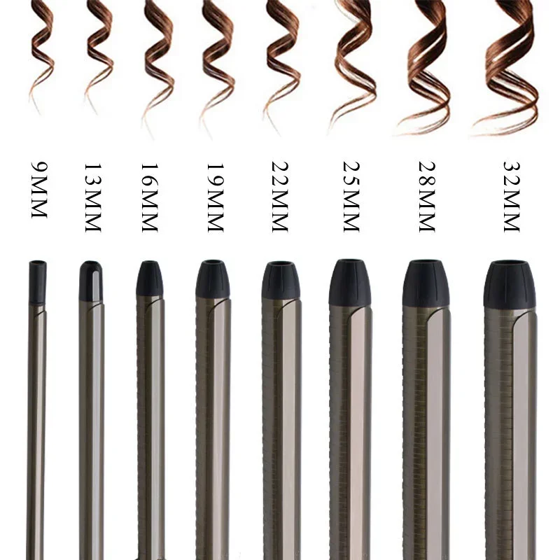 Professional Hair Curler Rotating Curling Iron Wand with Tourmaline Ceramic Anti-scalding Insulated Tip Styling Tool