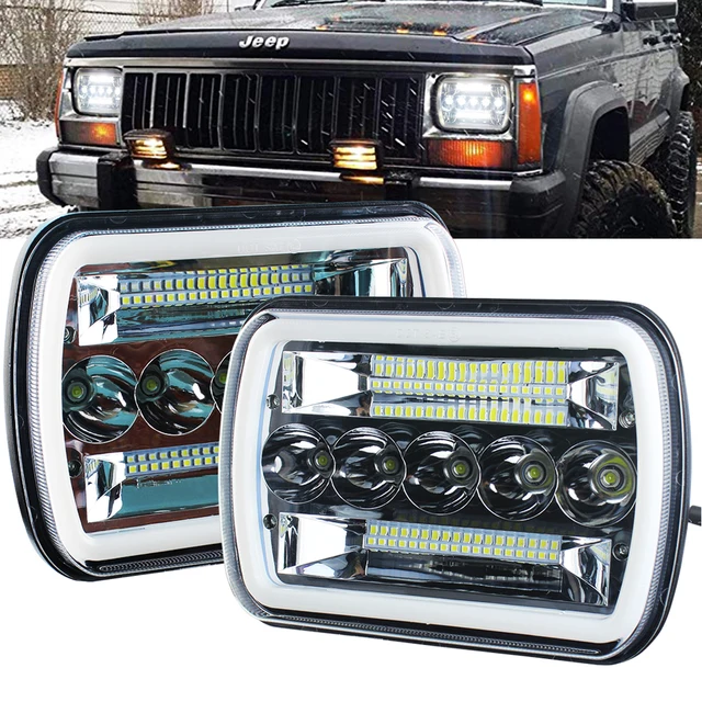 2pcs180W DOT Helle Anti-glare H6054 5x7 7x6 Led Scheinwerfer DRL Blinker  Hallo/abblendlicht Für Jeep Cherokee XJ Wrangler YJ Ford