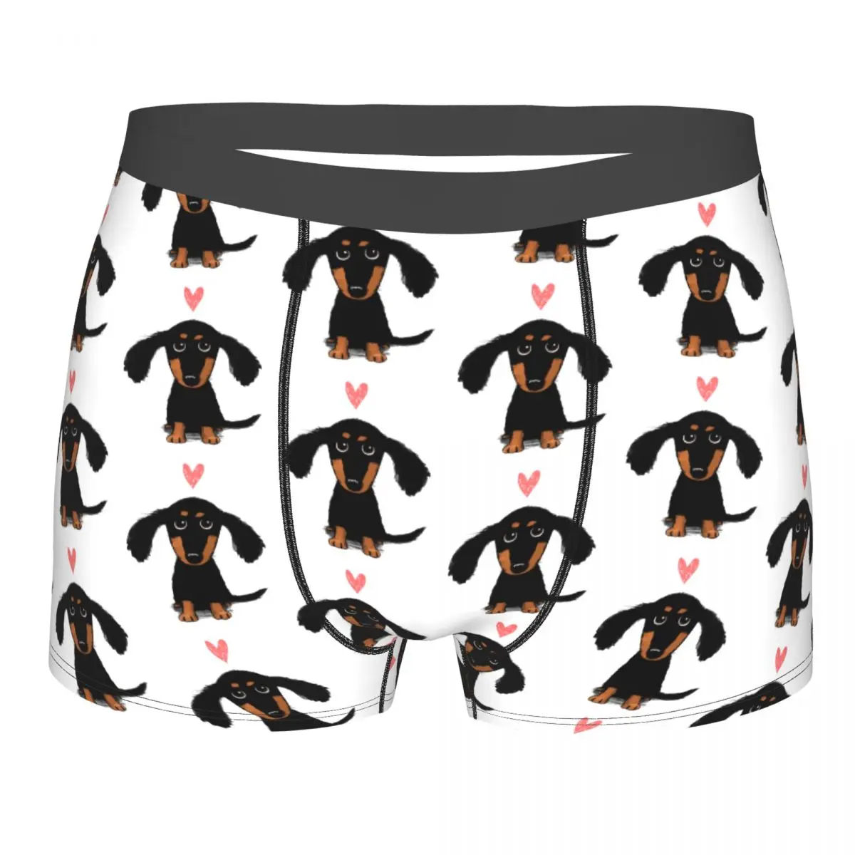 Dachshund Puppy Love,Wiener Dog With Heart Underpants Breathbale Panties Male Underwear Print Shorts Boxer Briefs