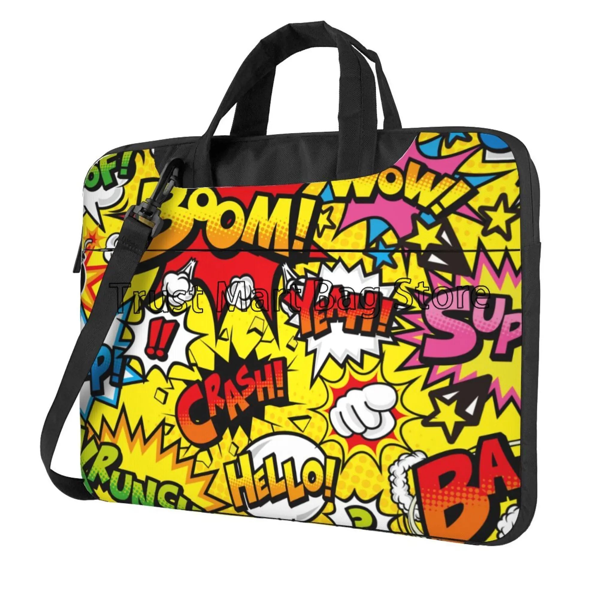 Borsa Per Laptop 15,6 Pollici Impermeabile - Tracolla Imbottita, Tasche Multiple Per Accessori, Manico In PU, Colore Nero