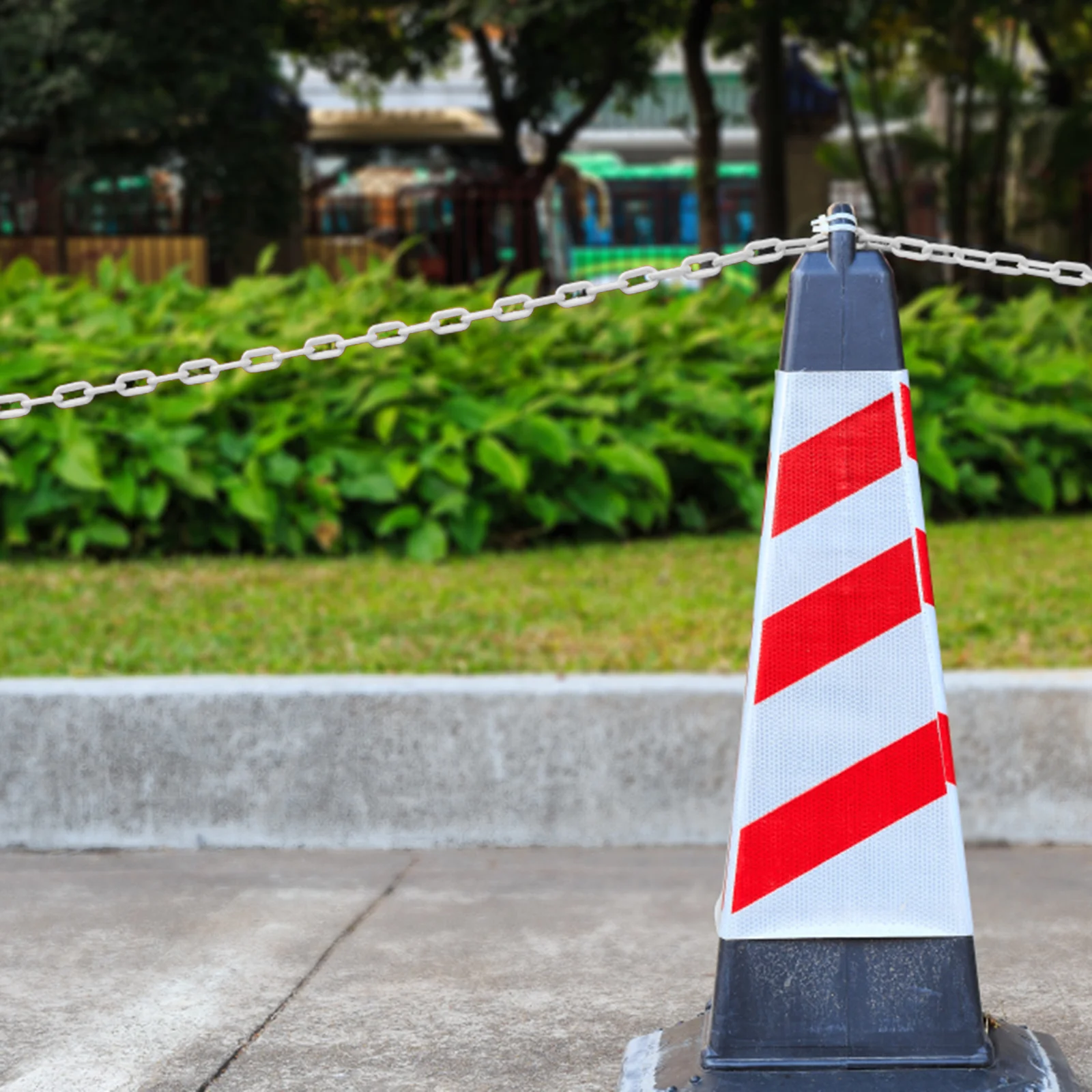 Warning Chain Links Safety for Barrier Plastic Crowd Control White Road Barriers