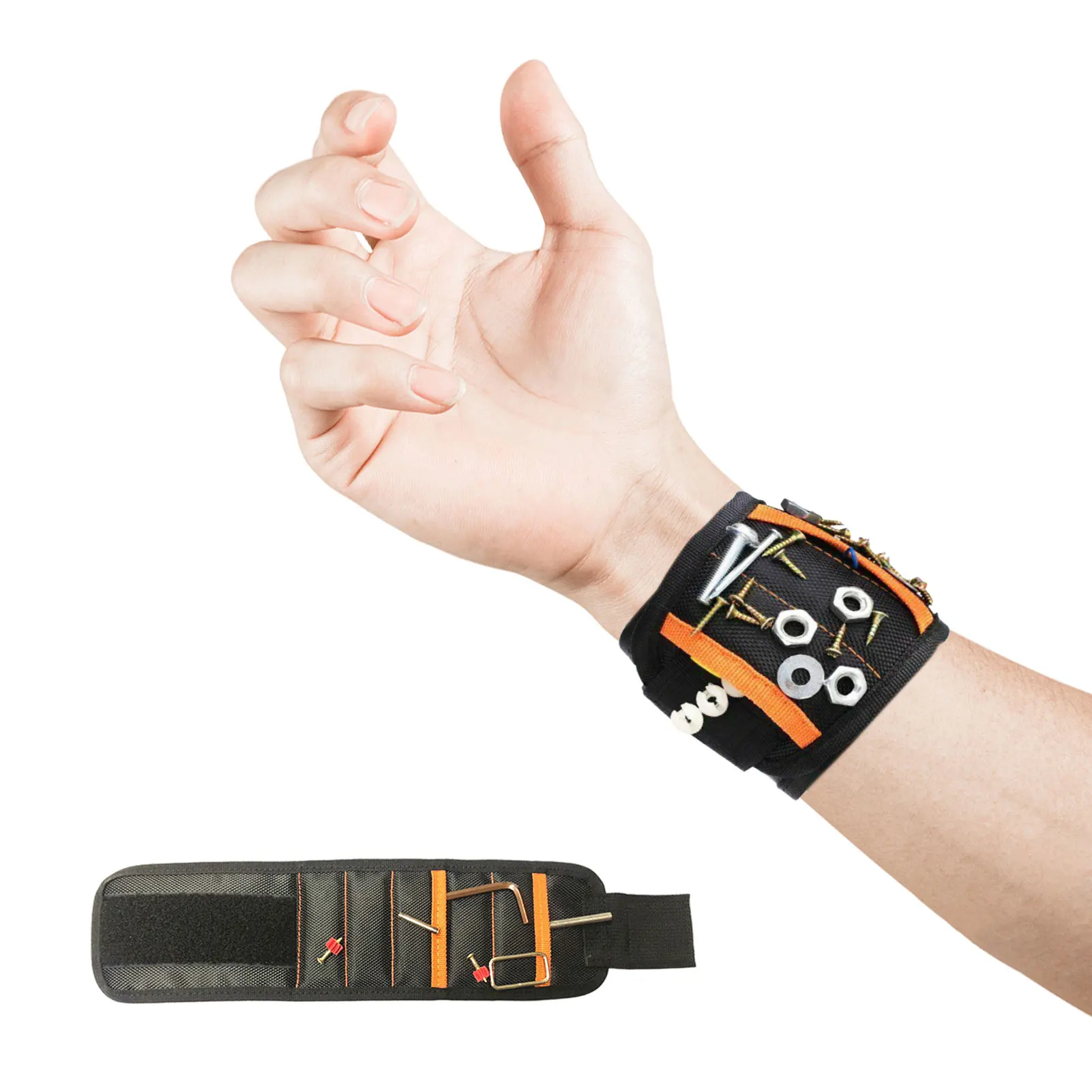 Magnetic Wristband Portable Tool Bag Strong Belt with Telescopic Pick Up for Screw Nail Nut Bolt |