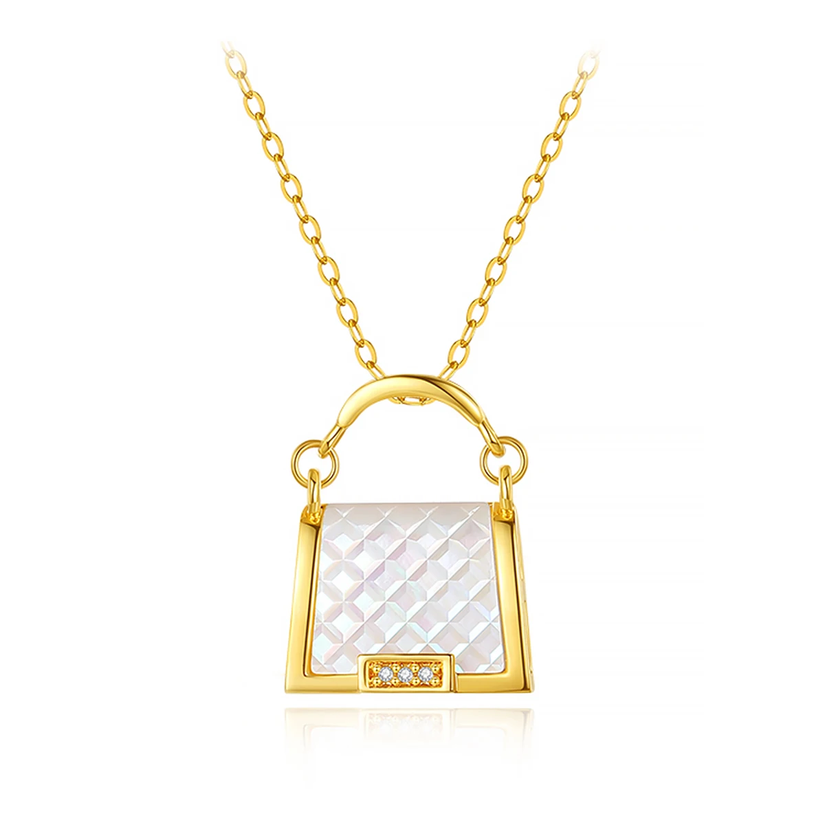 

Szjinao 18k Gold au750 Necklace White Shell Fritillari Pendant for Women Fashion Personality Jewelry Wedding Anniversary Gift