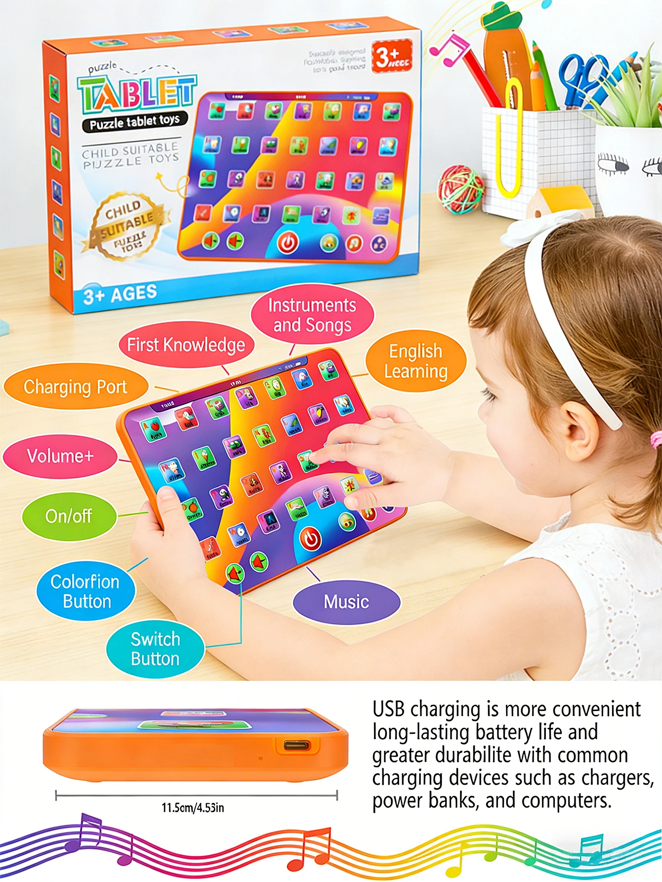 Interactive Alphabet Learning Tablet For Kids Educational Toy_voghion.com