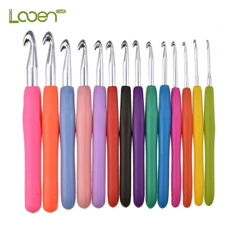 4/13Pc 2-10mm Crochet Hook Set Knitting Needle Tools Soft Handle Weaving  Sweater Scarf Clothes Hooks DIY Sewing Tool Accessories - AliExpress