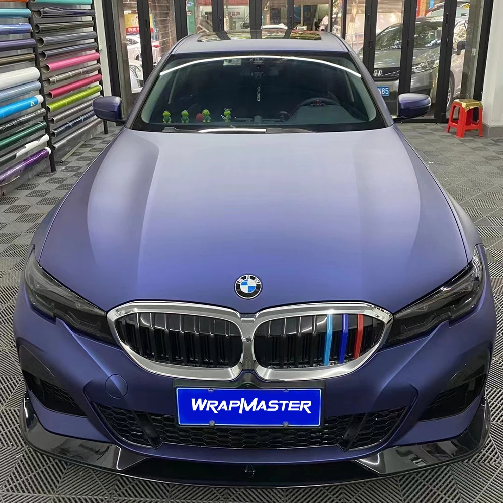 

1.52x18m 5x59ft/Roll Ultra-Matte Metal Blue liner Vinyl working with car protector film