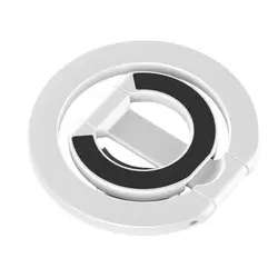Magnetic Portable Phone Ring Holder and Removable Kickstand Grip (White)